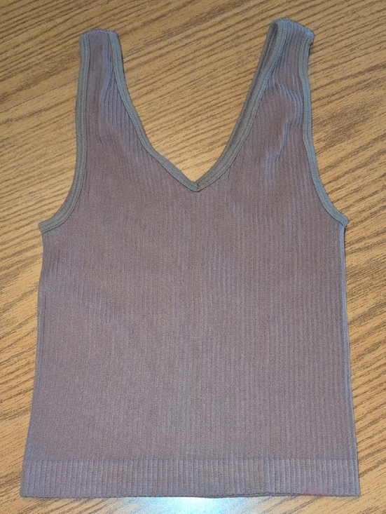 Gypsy + Jade Tops - Ribbed V-Neck Tank Top in Taupe